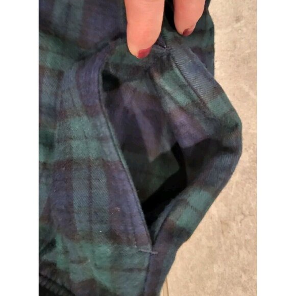 L.L. Bean warm Green & navy flannel Tartan Pajama matching separates. - Picture 5 of 10